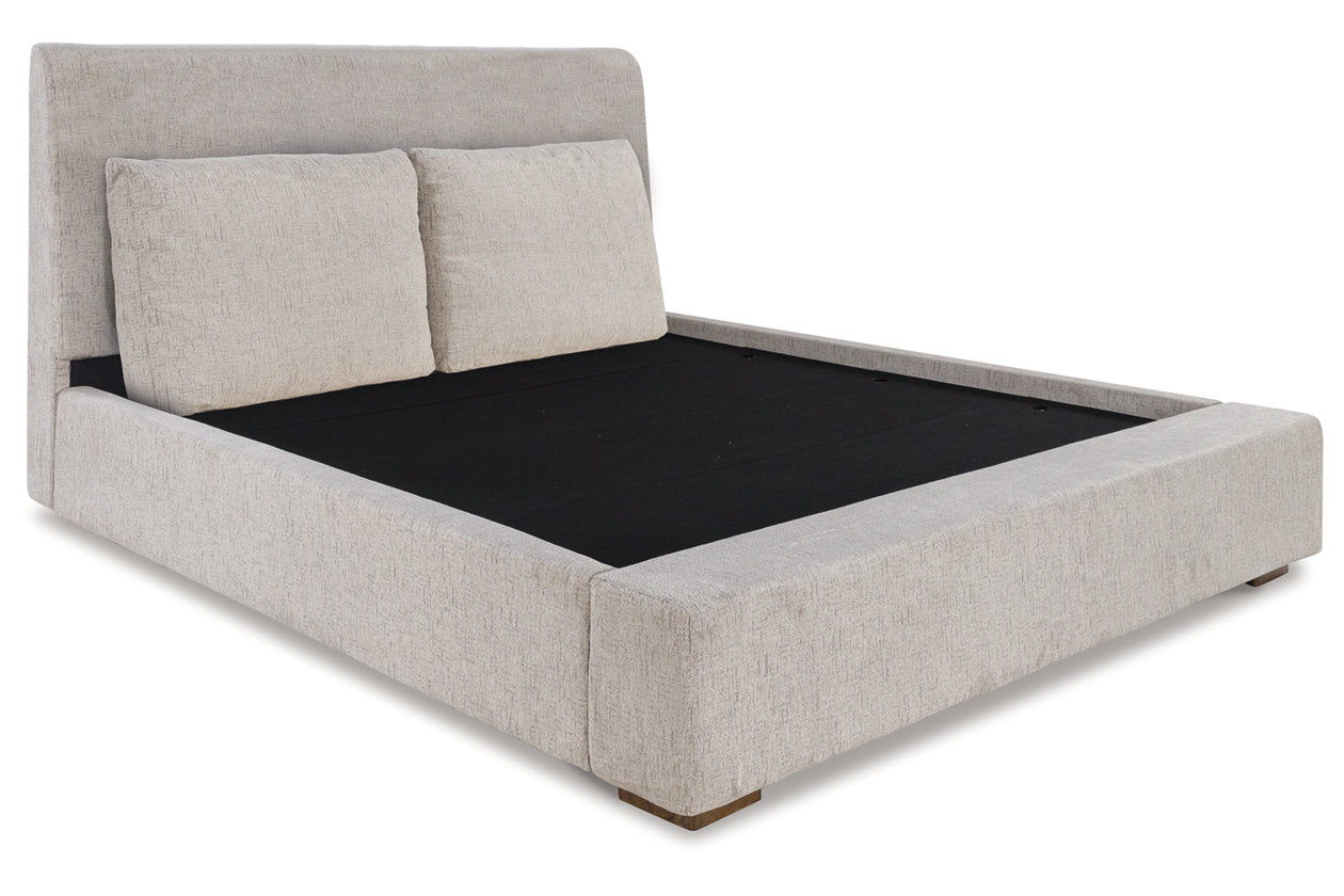 Cabalynn Light Brown California King Upholstered Bed - Ashley - Luna Furniture