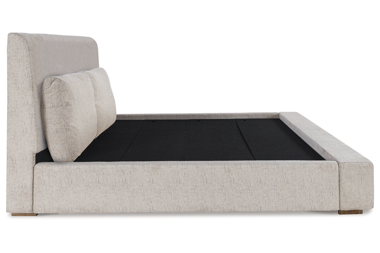 Cabalynn Light Brown California King Upholstered Bed - Ashley - Luna Furniture
