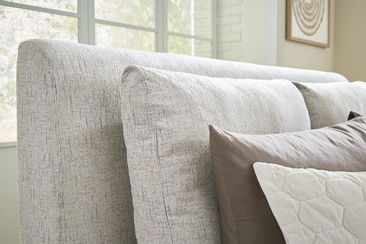 Cabalynn Light Brown King Upholstered Bed - Ashley - Luna Furniture