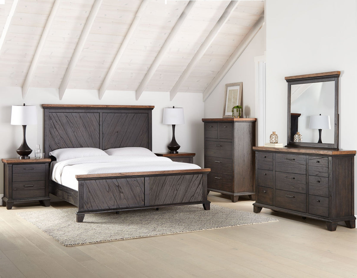 Bear Creek Brown 4-Piece Queen Set (Q Bed/NS/Dresser/Mir)