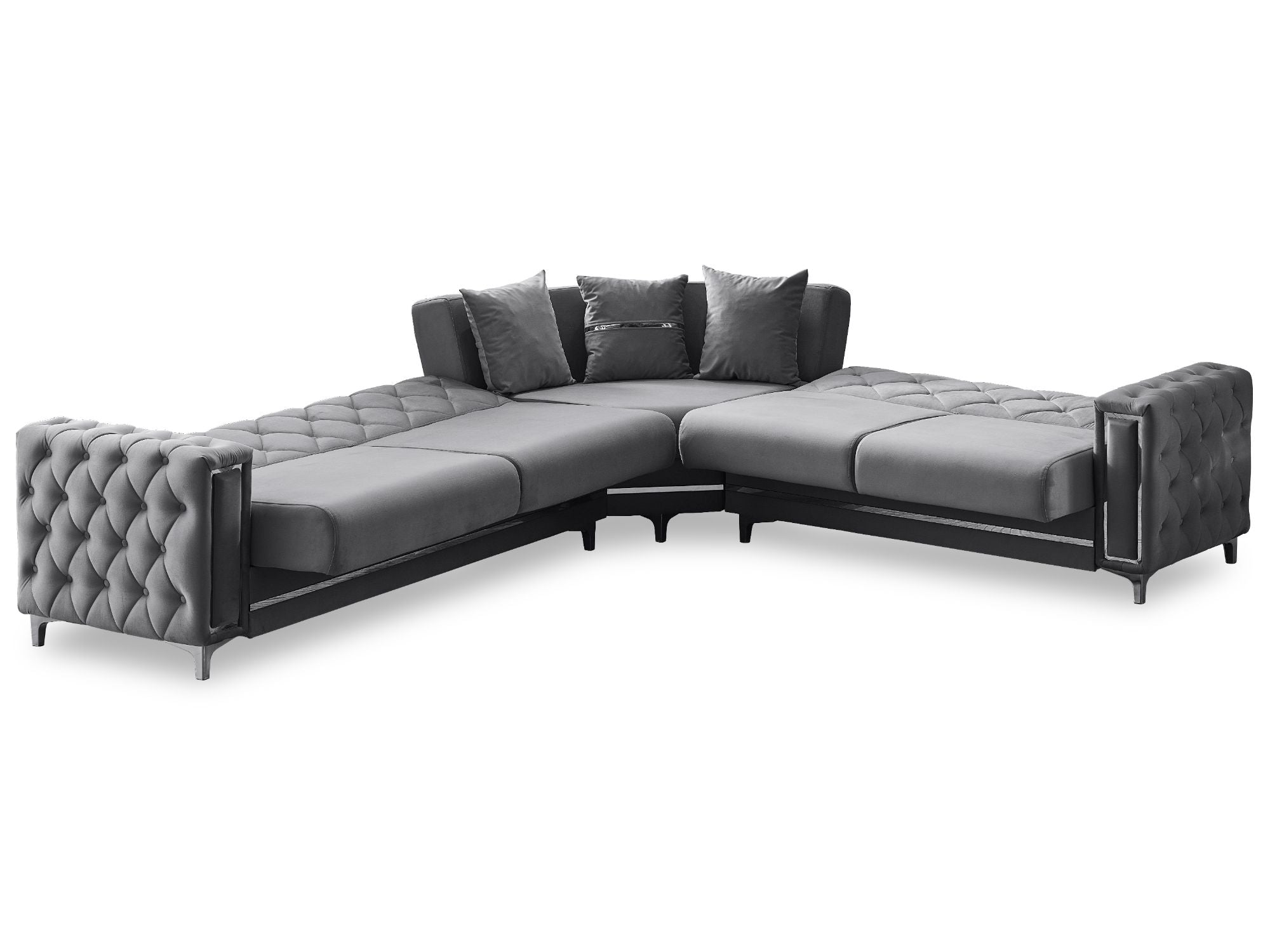 Bolivya Convertible Sectional Sofa in Grey