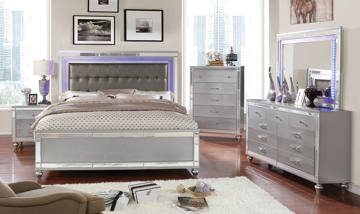 Brachium Silver Contemporary Bedroom Set