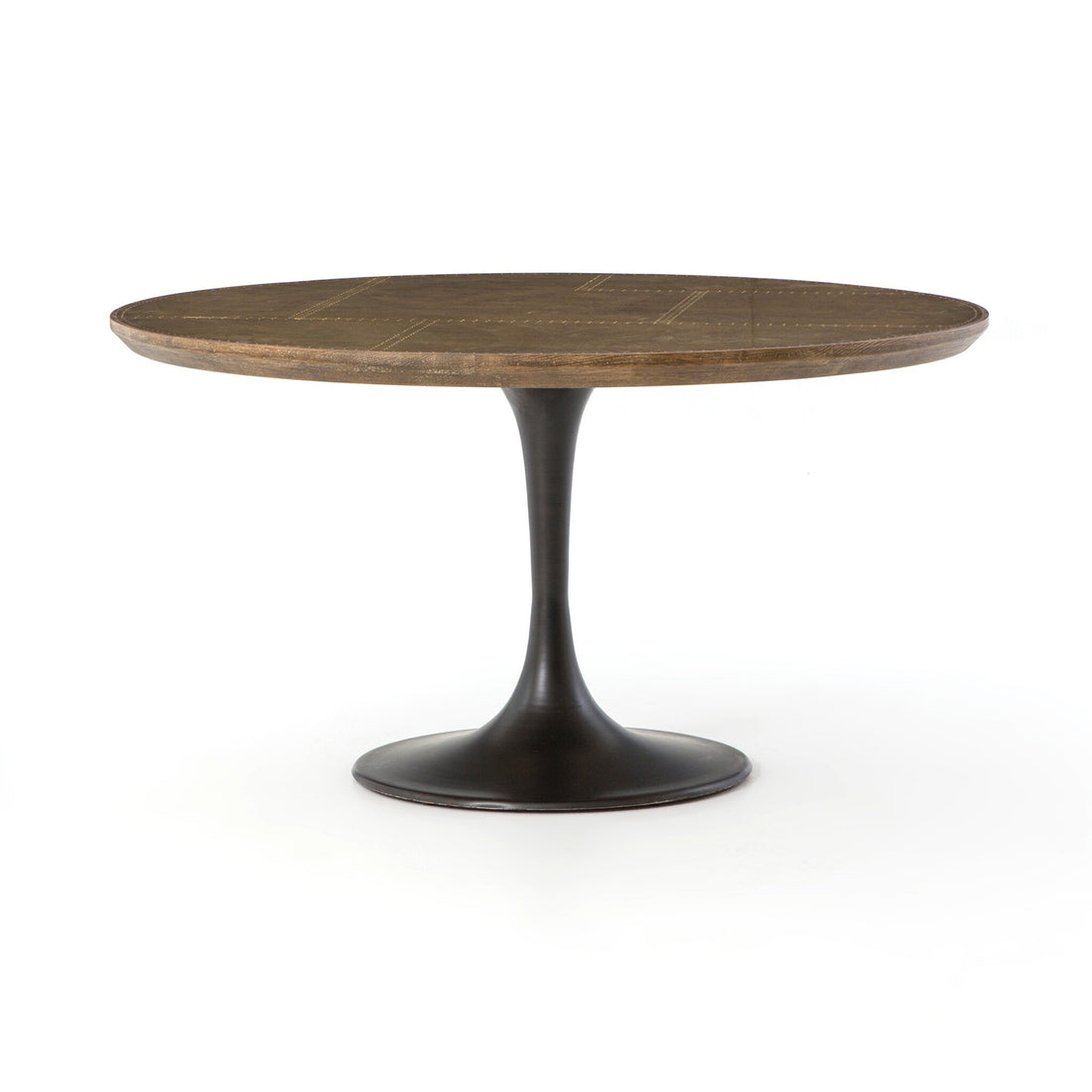 Powell Dining Table in Bright Brass Clad