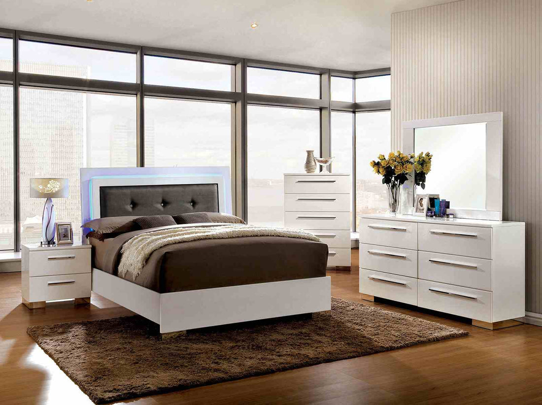 Clementine Glossy White Contemporary Youth Bedroom Set