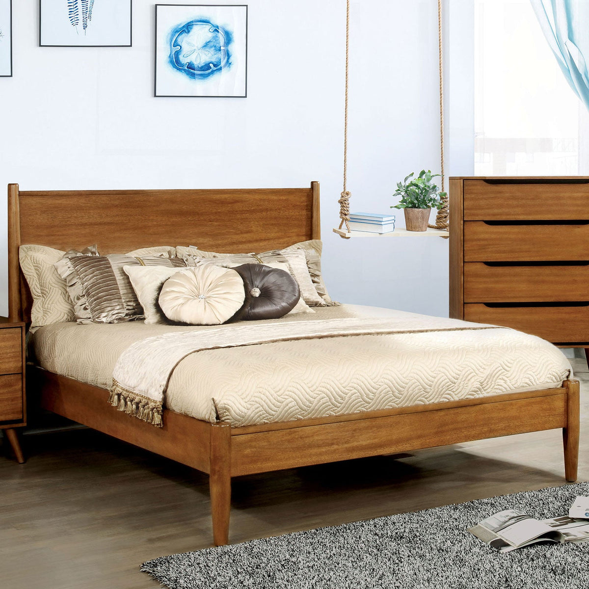 Lennart Oak Mid-Century Bedroom Set