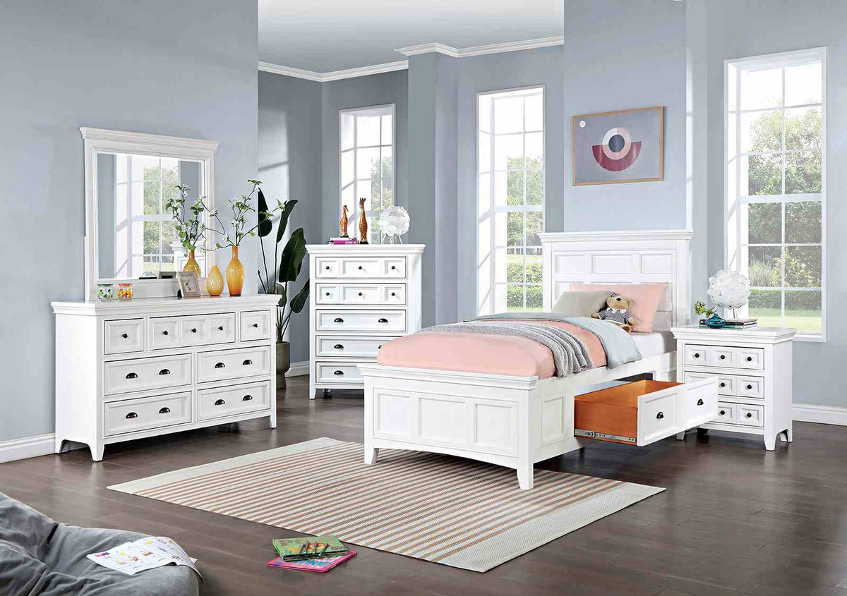 Castile White Transitional Youth Bedroom Set