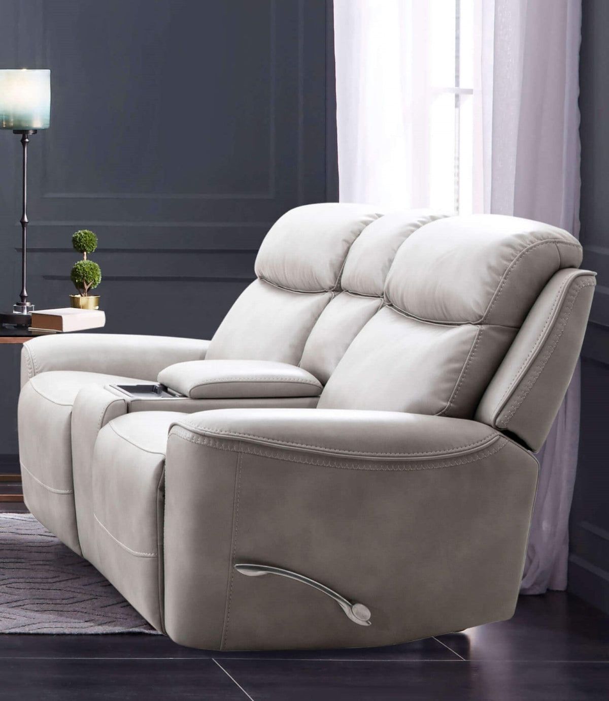 Artemia Light Taupe Power Loveseat