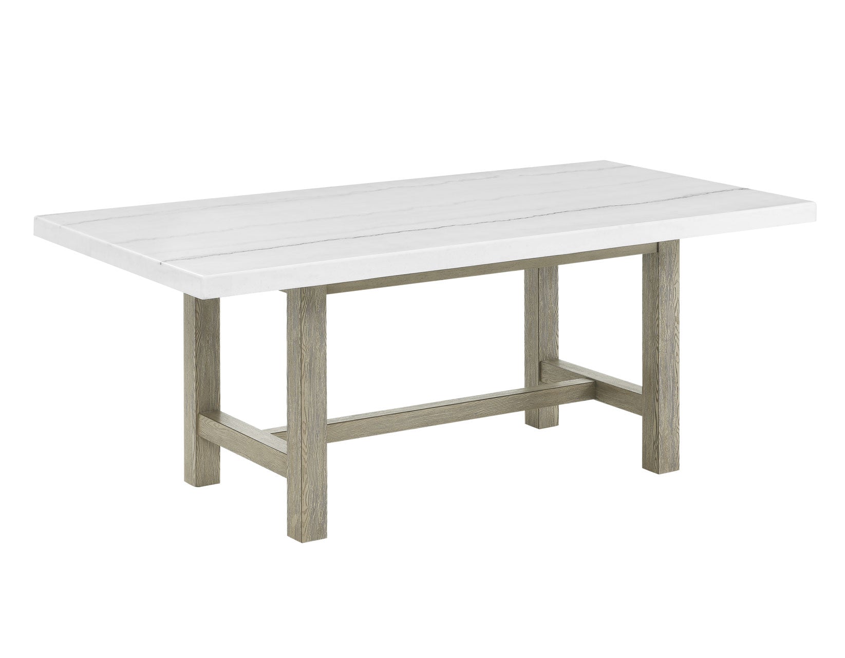 Carena 78-inch White Marble Top Dining Table