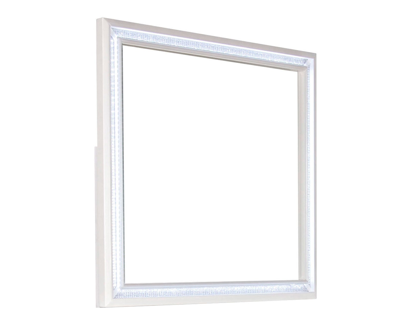 Cassie Illuminating Glam Mirror, Shimmering Pearl Finish (Mirror Only)
