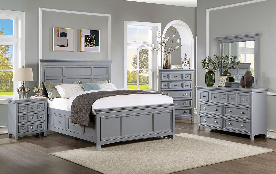 Castlile Gray Transitional Storage Bedroom Set