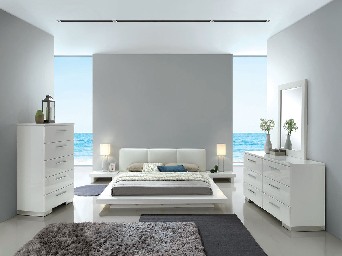 Christie White Glossy Contemporary Bedroom Set