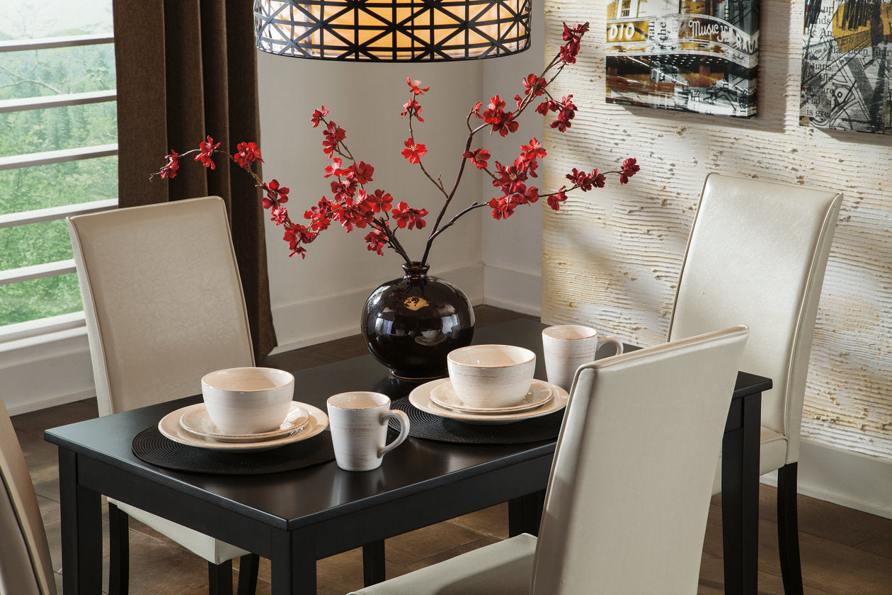 Kimonte Dark Brown Dining Table and 4 Chairs from Ashley - Luna Furniture