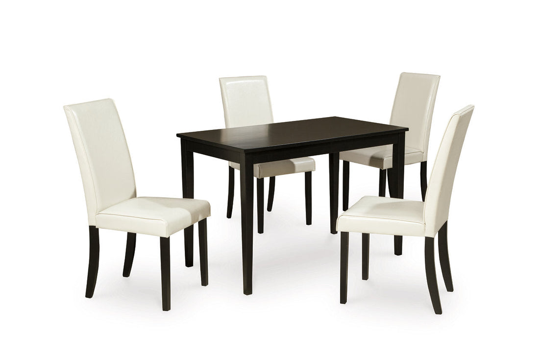 Kimonte Dark Brown Dining Table and 4 Chairs from Ashley - Luna Furniture