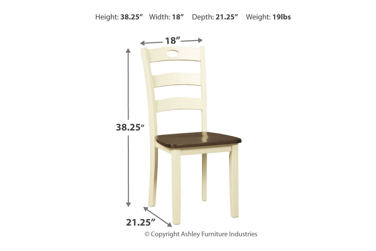 Woodanville Cream/Brown Dining Table with 2 Chairs - Ashley - Luna Furniture