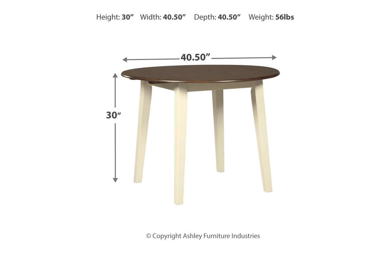 Woodanville Cream/Brown Dining Table with 2 Chairs - Ashley - Luna Furniture