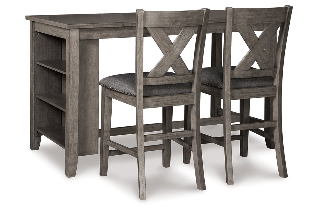 Caitbrook Gray Counter Height Dining Table and 2 Barstools - Ashley - Luna Furniture