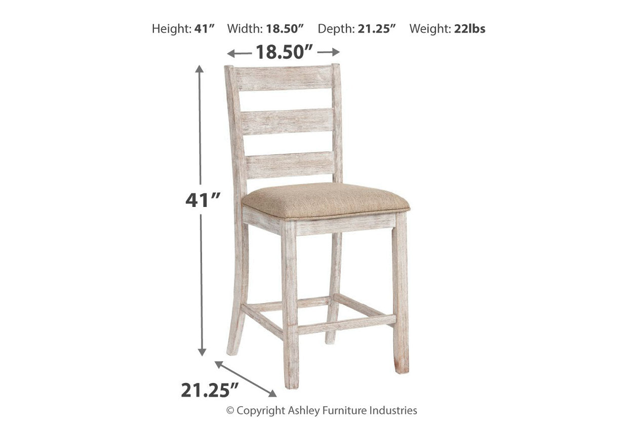 Skempton Two-tone Counter Height Dining Table and 6 Barstools from Ashley - Luna Furniture