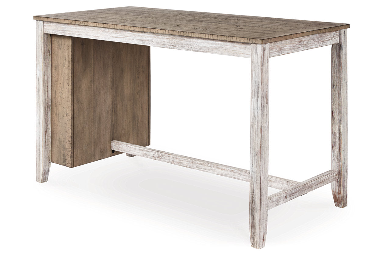 Skempton Two-tone Counter Height Dining Table and 6 Barstools from Ashley - Luna Furniture