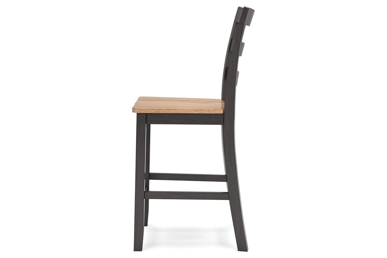 Gesthaven Natural/Brown Counter Height Dining Table and 2 Barstools - Ashley - Luna Furniture