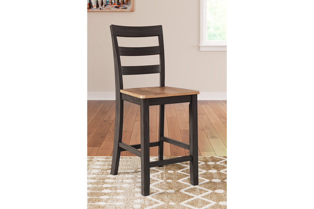 Gesthaven Natural/Brown Counter Height Dining Table and 2 Barstools - Ashley - Luna Furniture