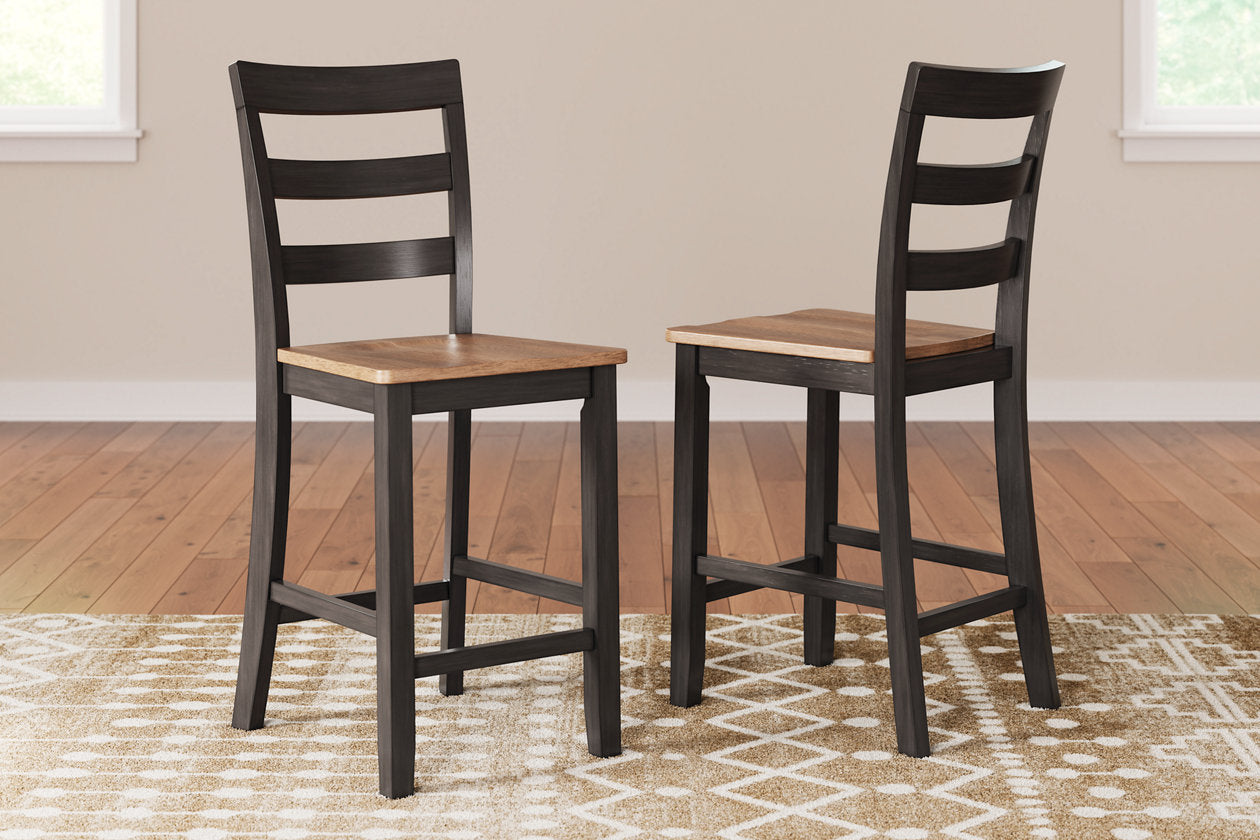 Gesthaven Natural/Brown Counter Height Dining Table and 2 Barstools - Ashley - Luna Furniture