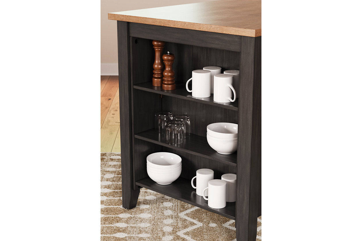 Gesthaven Natural/Brown Counter Height Dining Table and 2 Barstools - Ashley - Luna Furniture