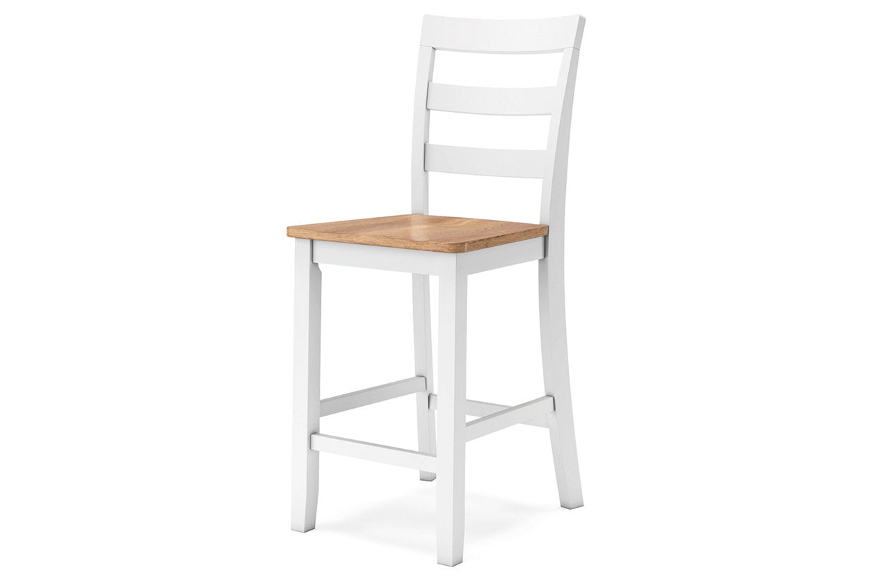 Gesthaven Natural/White Counter Height Dining Table and 2 Barstools - Ashley - Luna Furniture