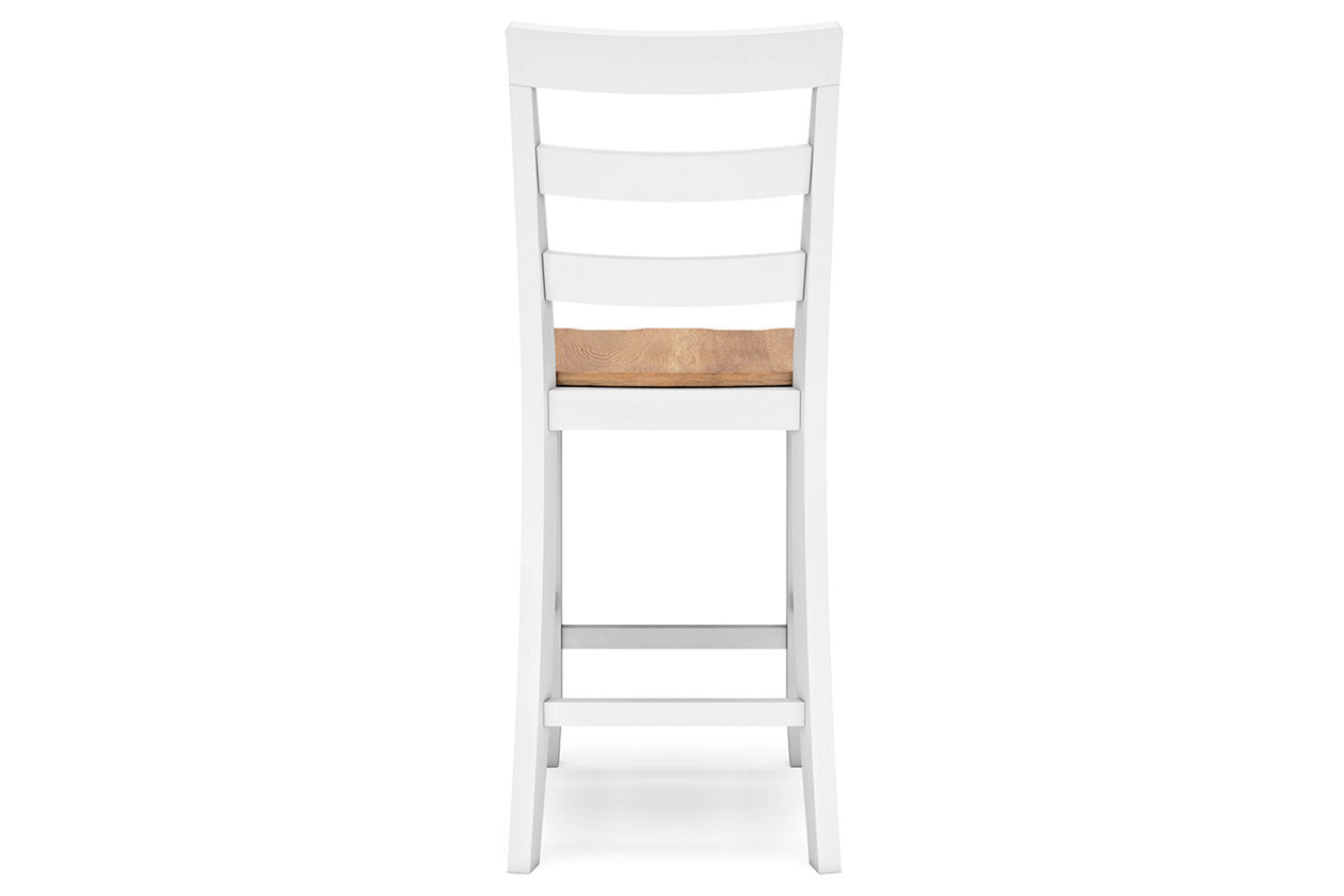 Gesthaven Natural/White Counter Height Dining Table and 2 Barstools - Ashley - Luna Furniture