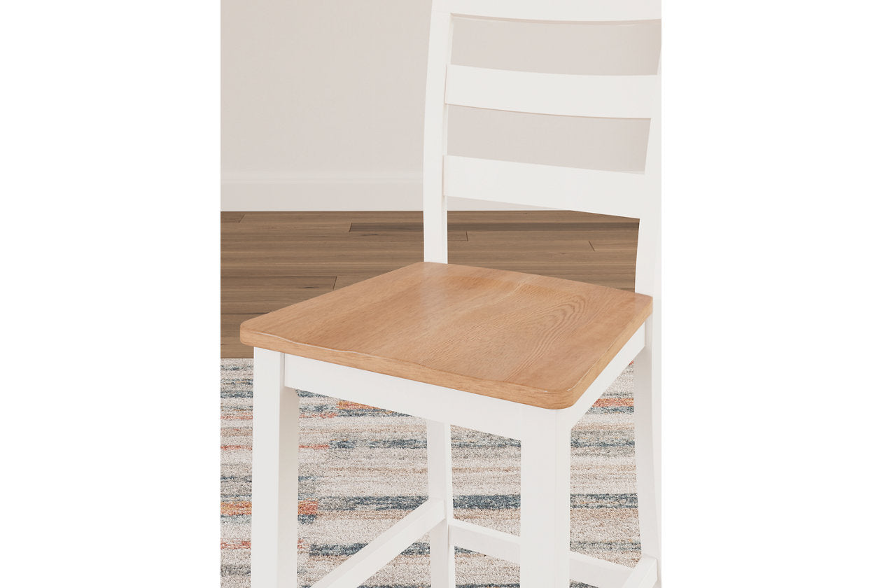 Gesthaven Natural/White Counter Height Dining Table and 2 Barstools - Ashley - Luna Furniture