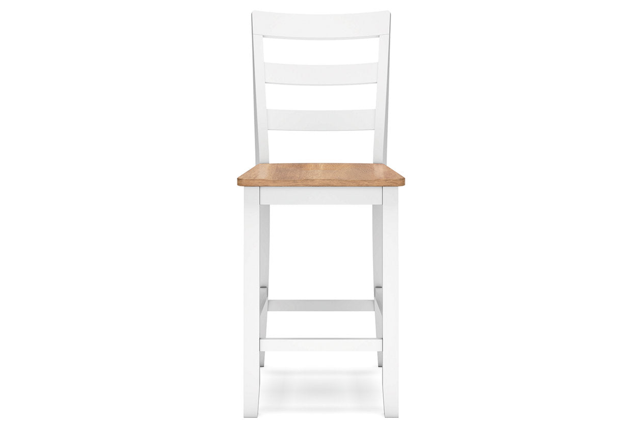 Gesthaven Natural/White Counter Height Dining Table and 2 Barstools - Ashley - Luna Furniture