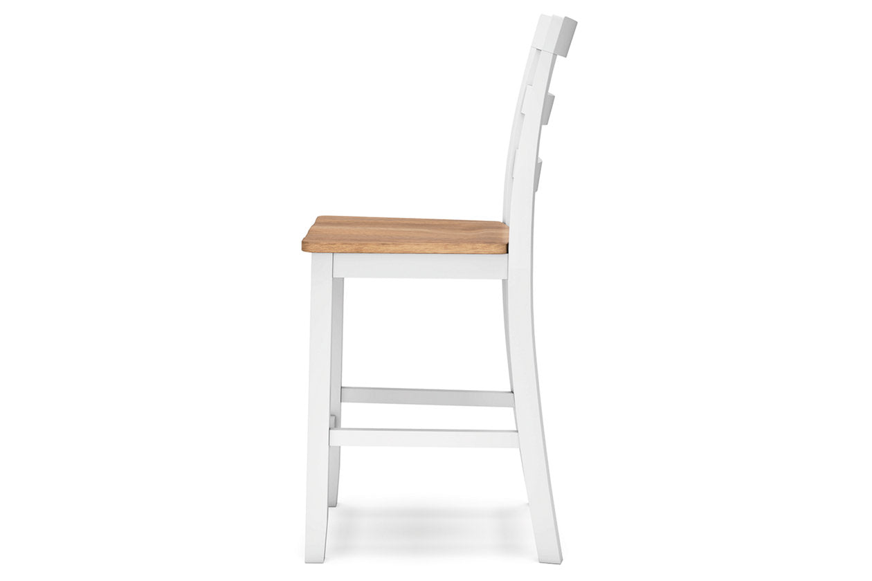 Gesthaven Natural/White Counter Height Dining Table and 2 Barstools - Ashley - Luna Furniture