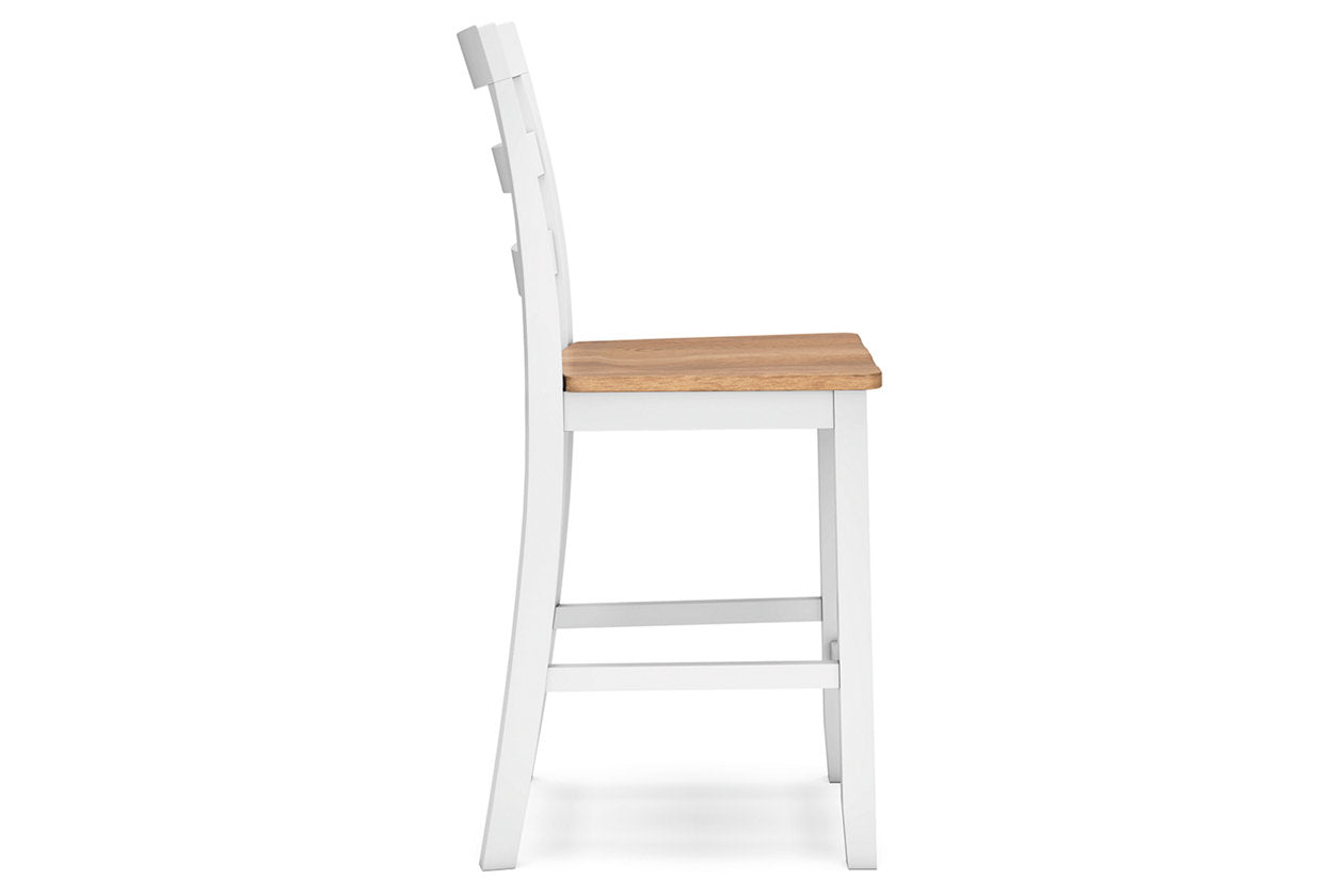 Gesthaven Natural/White Counter Height Dining Table and 2 Barstools - Ashley - Luna Furniture