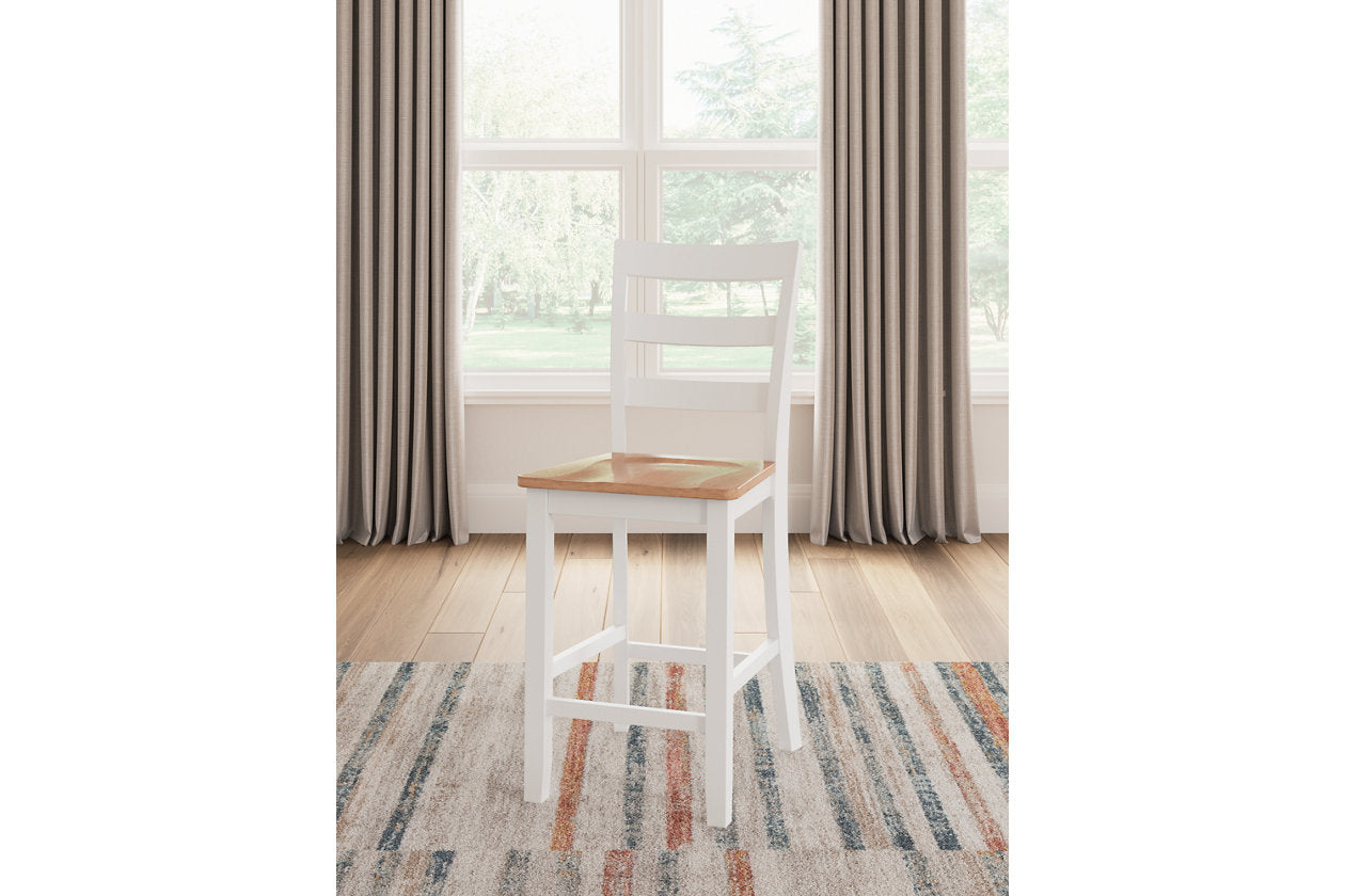 Gesthaven Natural/White Counter Height Dining Table and 2 Barstools - Ashley - Luna Furniture