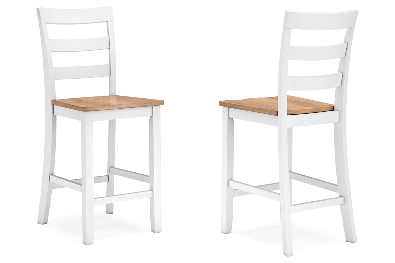 Gesthaven Natural/White Counter Height Dining Table and 2 Barstools - Ashley - Luna Furniture