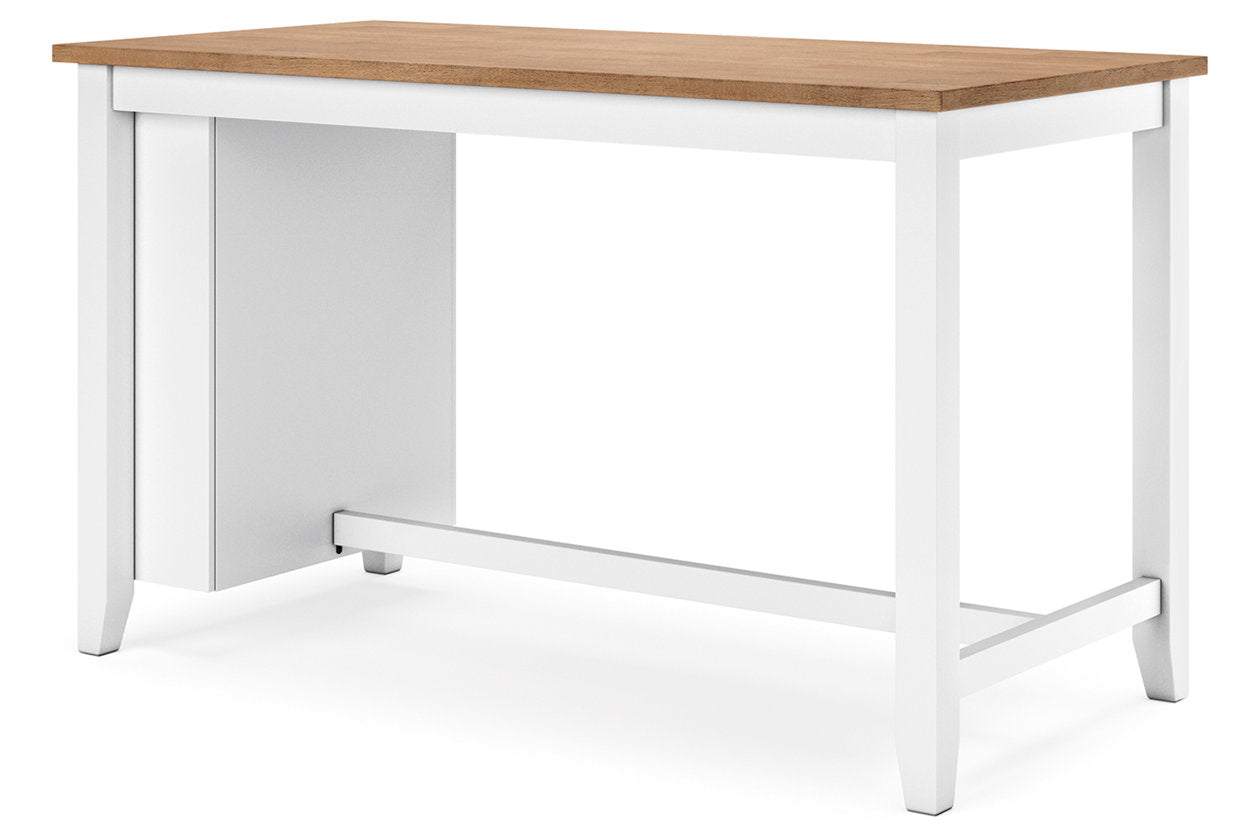 Gesthaven Natural/White Counter Height Dining Table and 2 Barstools - Ashley - Luna Furniture