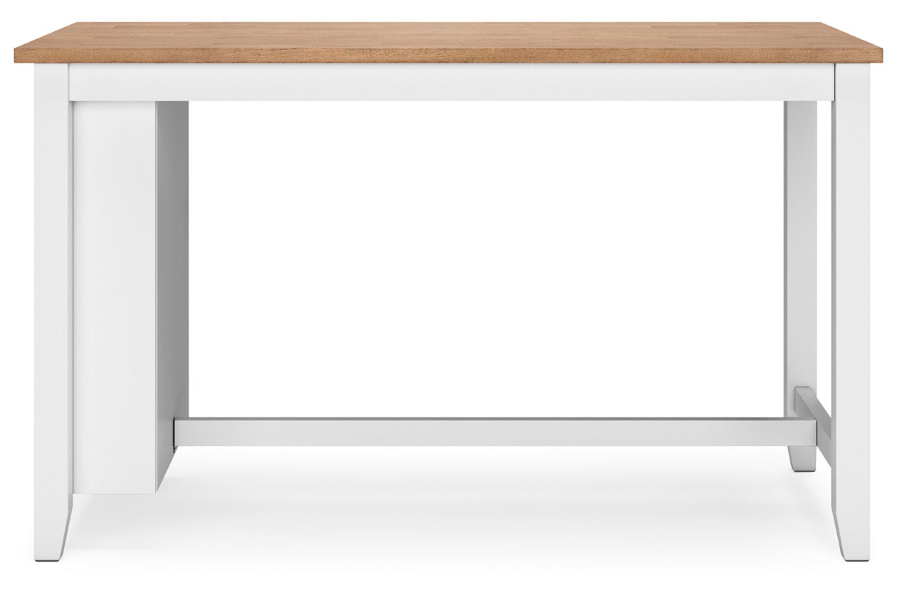 Gesthaven Natural/White Counter Height Dining Table and 2 Barstools - Ashley - Luna Furniture