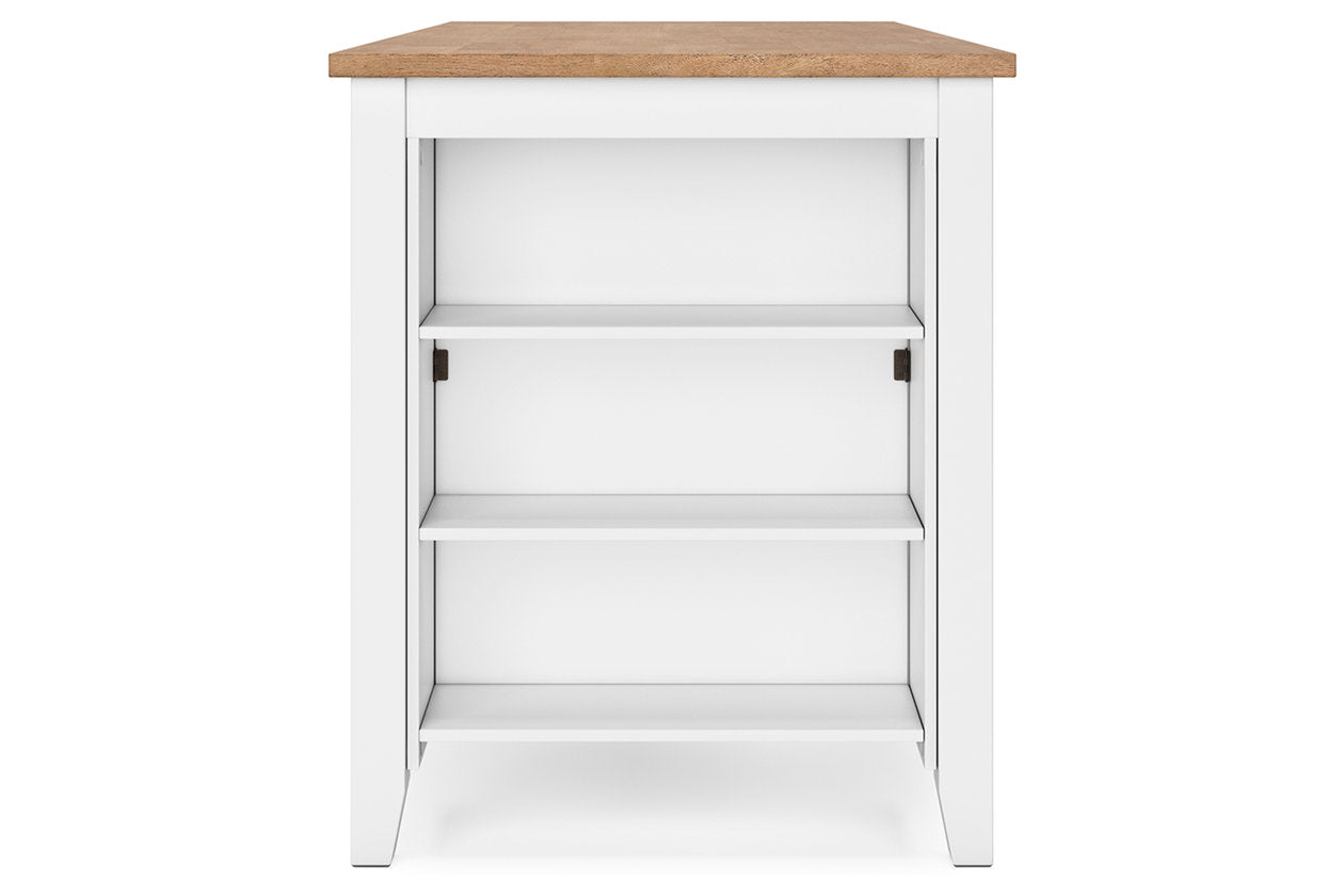Gesthaven Natural/White Counter Height Dining Table and 2 Barstools - Ashley - Luna Furniture