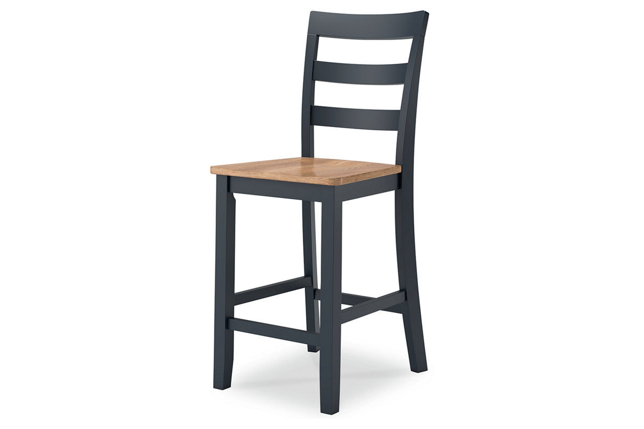 Gesthaven Natural/Blue Counter Height Dining Table and 2 Barstools - Ashley - Luna Furniture