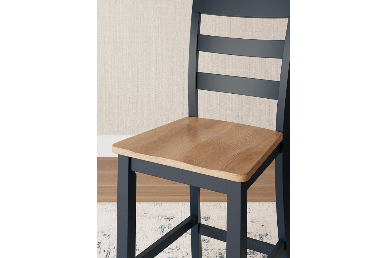 Gesthaven Natural/Blue Counter Height Dining Table and 2 Barstools - Ashley - Luna Furniture