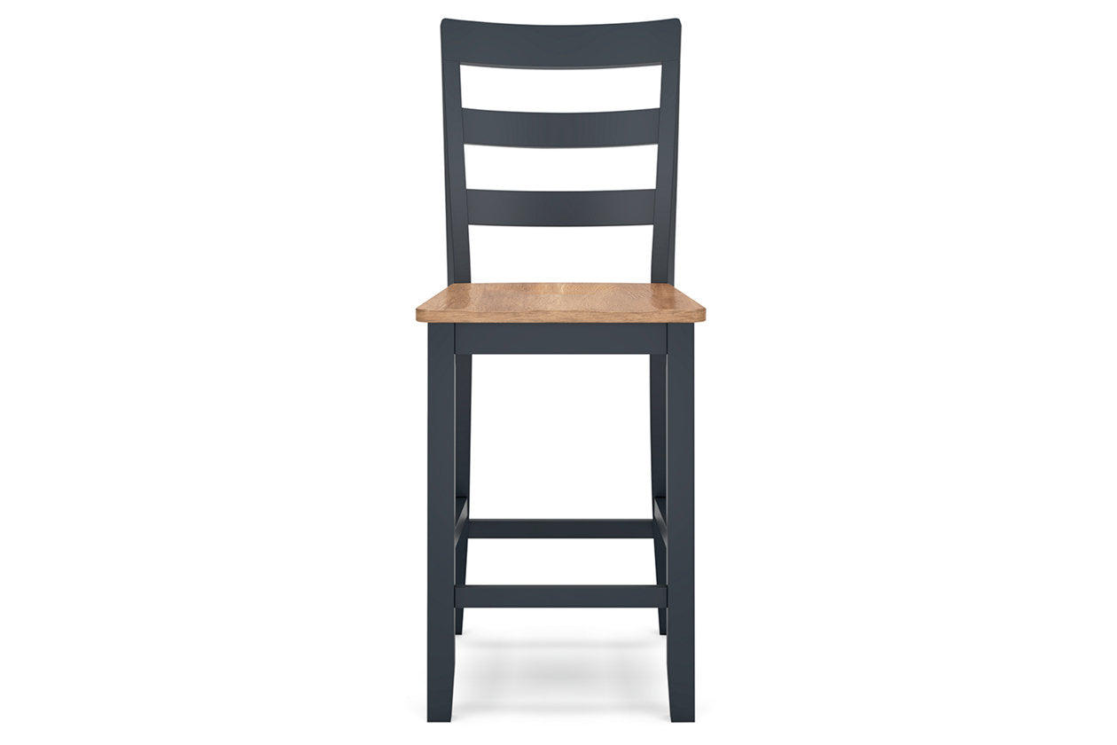 Gesthaven Natural/Blue Counter Height Dining Table and 2 Barstools - Ashley - Luna Furniture