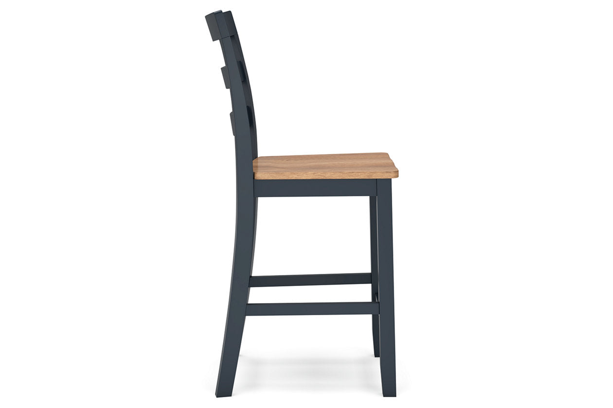 Gesthaven Natural/Blue Counter Height Dining Table and 2 Barstools - Ashley - Luna Furniture