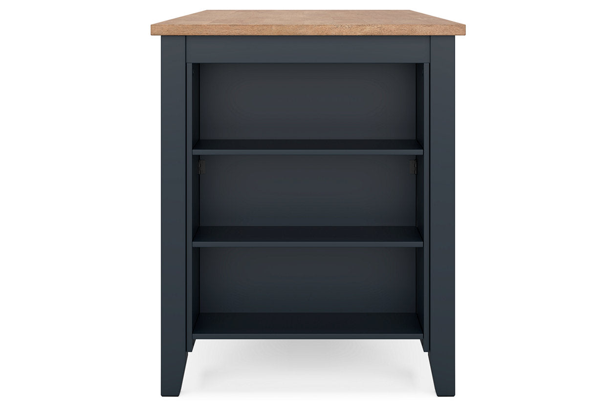 Gesthaven Natural/Blue Counter Height Dining Table and 2 Barstools - Ashley - Luna Furniture