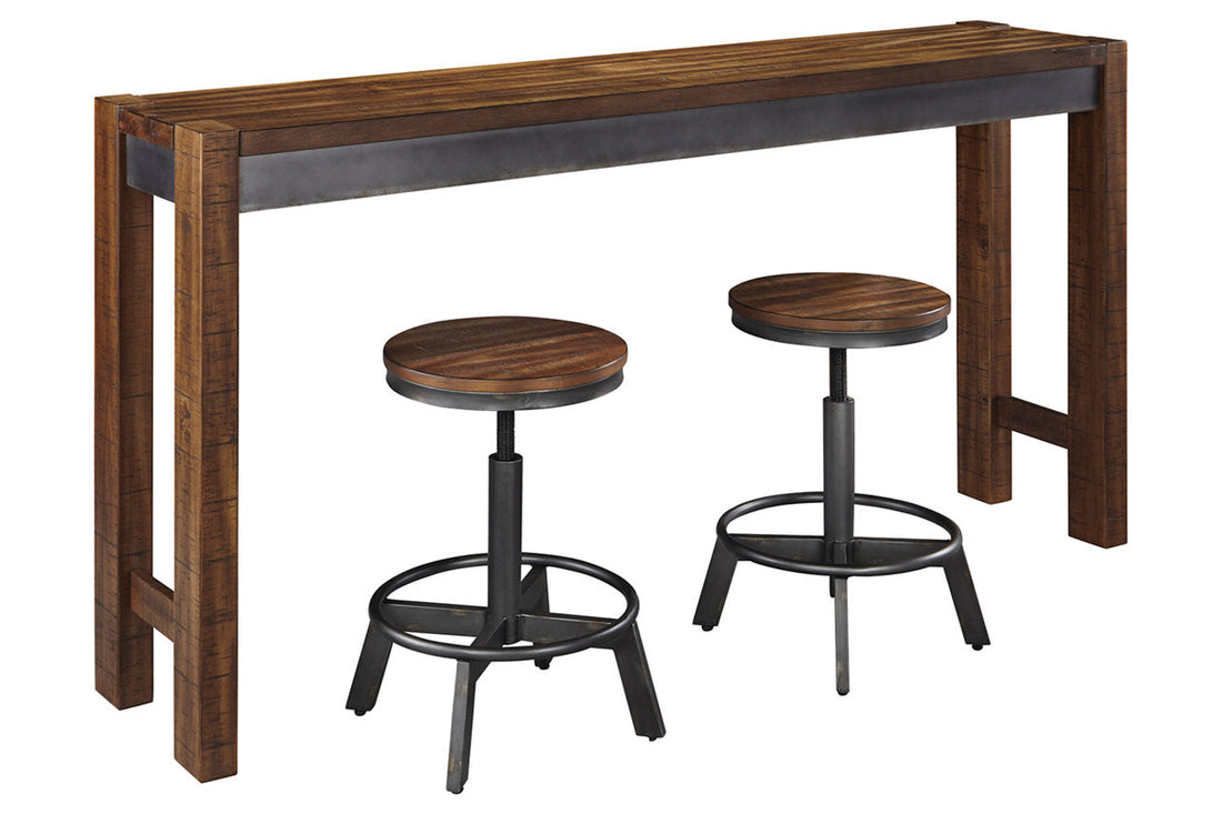 Torjin Brown/Gray Counter Height Dining Table and 2 Barstools - Ashley - Luna Furniture