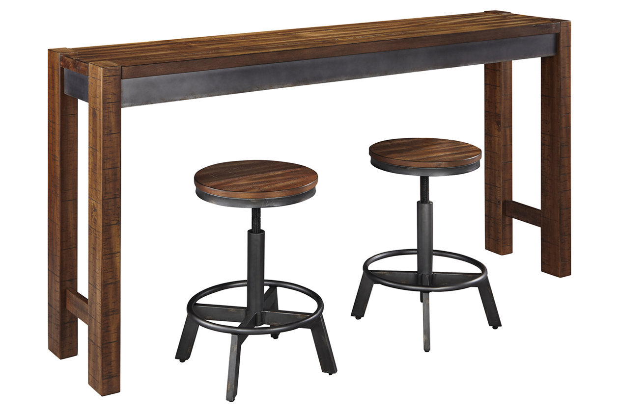 Torjin Brown/Gray Counter Height Dining Table and 2 Barstools - Ashley - Luna Furniture