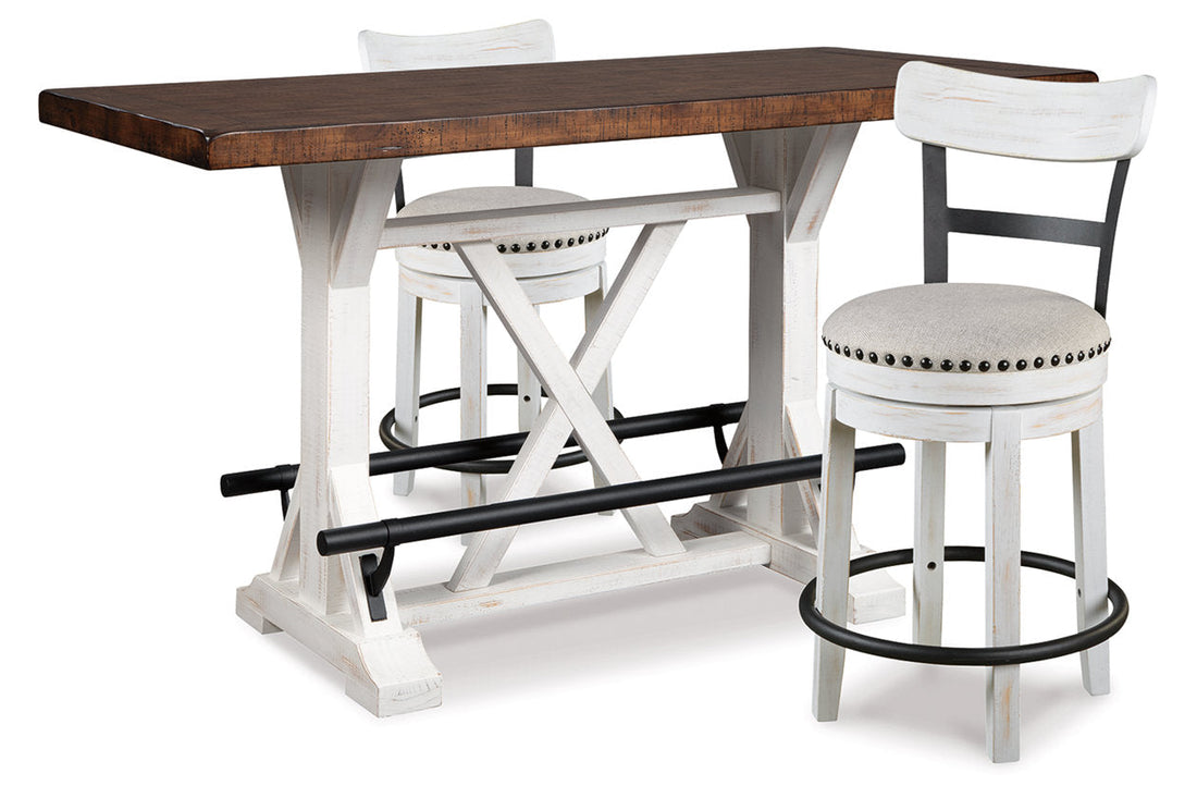 Valebeck White Counter Height Dining Table and 2 Barstools - Ashley - Luna Furniture