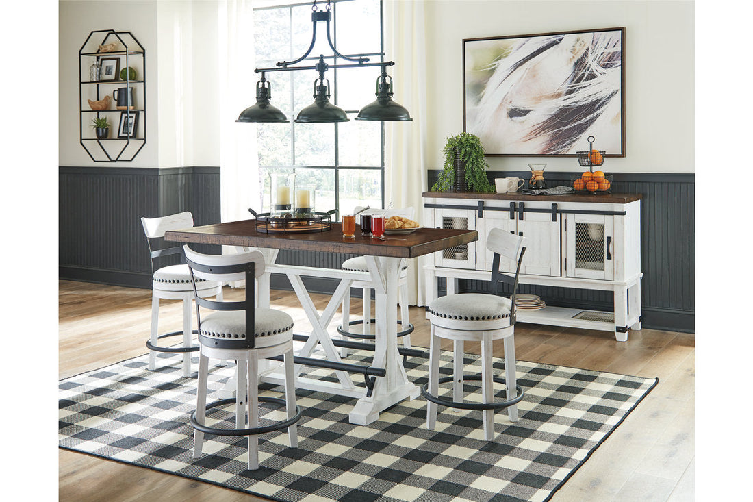 Valebeck Multi Counter Height Dining Table, 4 Barstools and Server - Ashley - Luna Furniture