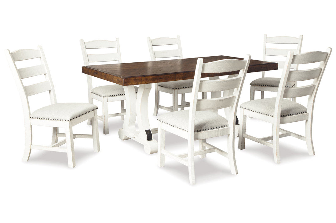 Valebeck Beige/White Dining Table and 6 Chairs from Ashley - Luna Furniture