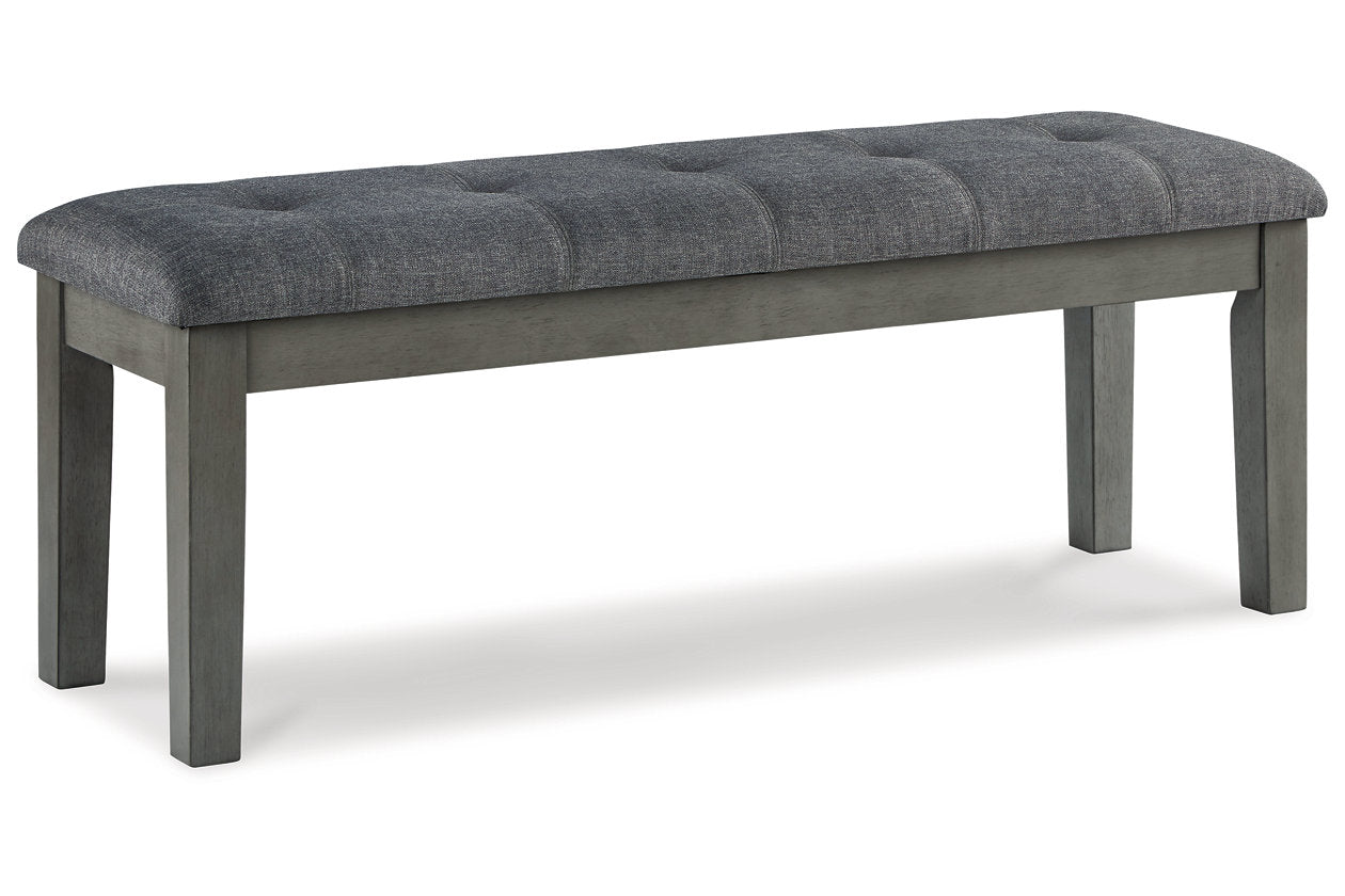 Hallanden Gray Dining Table, 4 Chairs, and Bench from Ashley - Luna Furniture