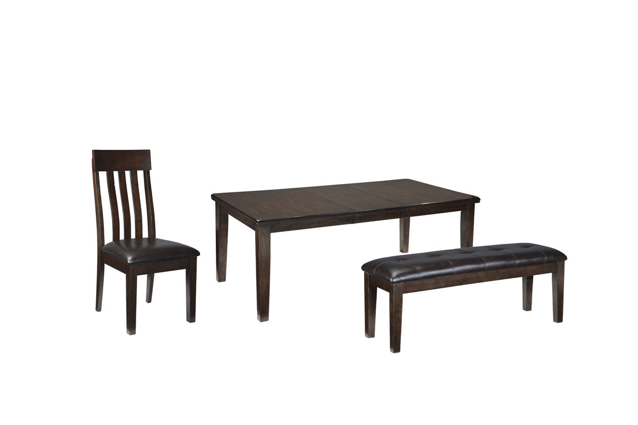 Haddigan Dark Brown Dining Table with 4 Chairs and Bench from Ashley - Luna Furniture