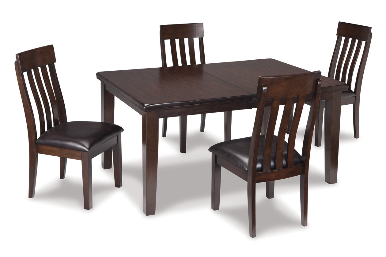 Haddigan Dark Brown Dining Table and 4 Chairs - Ashley - Luna Furniture